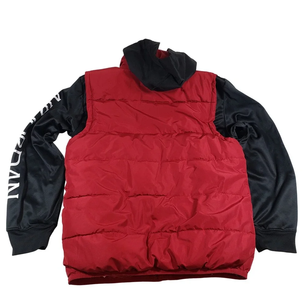 Jordan Puffer Vest Jacket Red Black Nike Air Logo‎ Hooded Boys Youth 13-15 Yrs